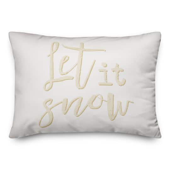 Cream Let It Snow Throw Pillow
